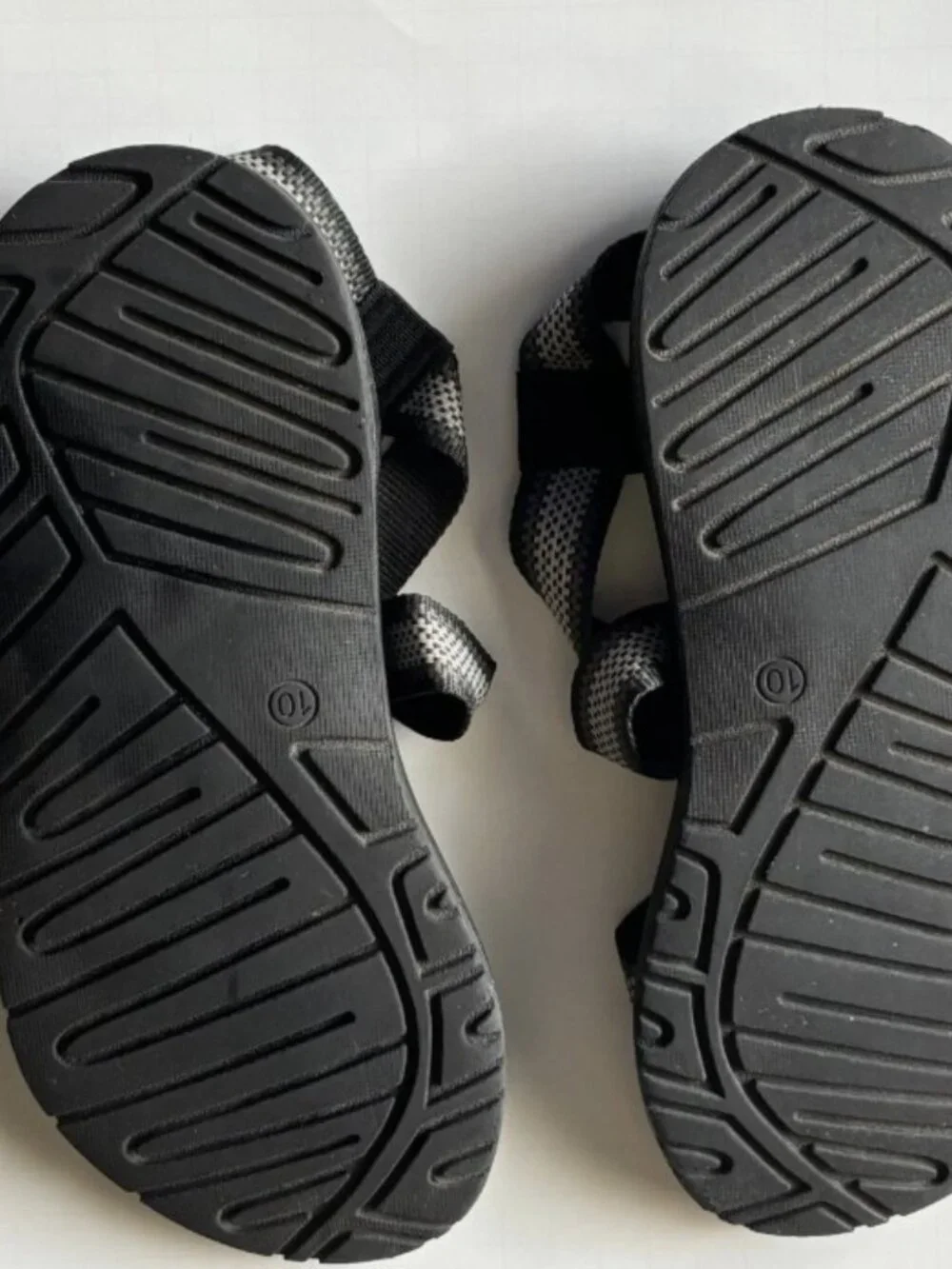 Men’s Black Outdoor Sandals – Adjustable Straps – Comfortable Footbed – Size 10